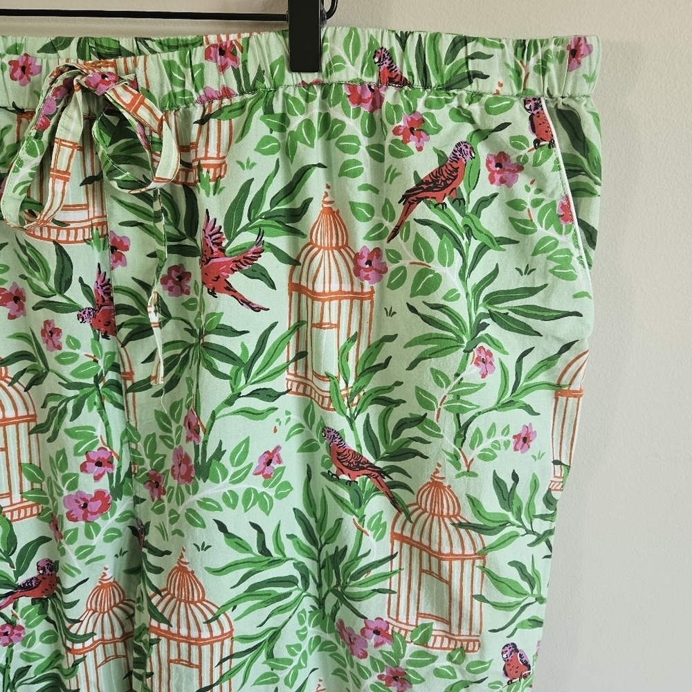 Printfresh Birds of a Feather Cropped Pajama Pants In Kiwi Slice - Picture 4 of 13